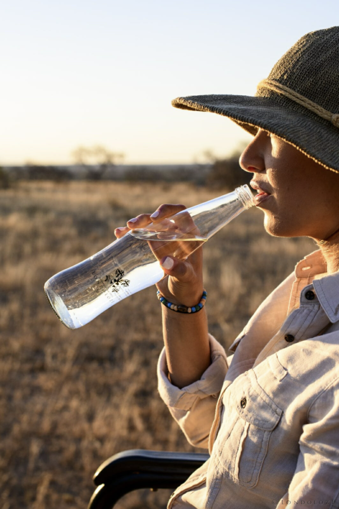 Glass water bottle