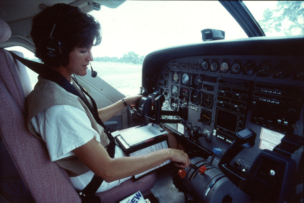 Shanny in cockpit