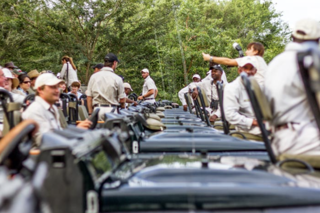 Ranger line up in varty camp car park